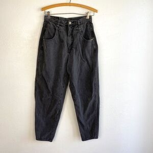 Vintage 90s Womens Brittania Jeans Size 12 Black Tapered Baggy High Rise